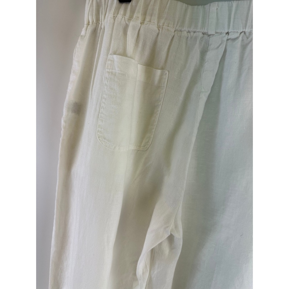 Quince White European Flax Linen Pant Pull On Relaxed Comfort Pockets Small - Picture 7 of 16